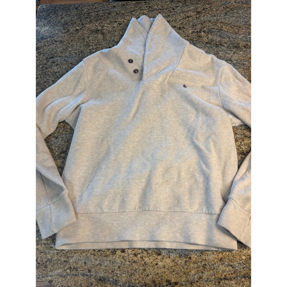 Polo Ralph Lauren Men's Light Tan Cotton Knit Mock Neck Pullover Sweater‎ M